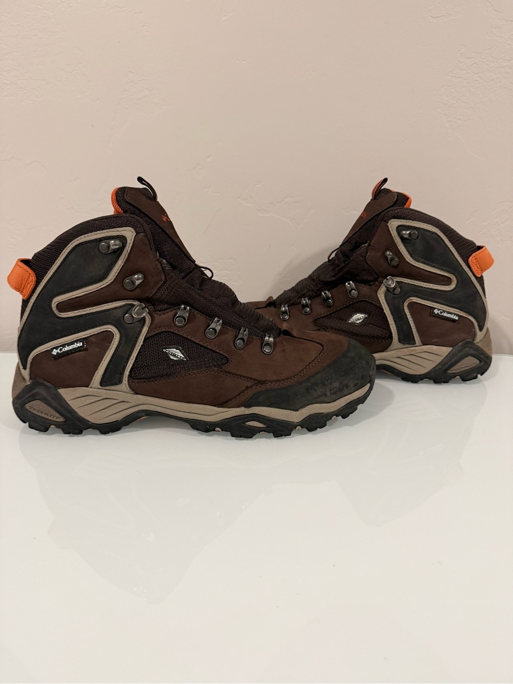Columbia Brown Hiking Boots with Orange Accents